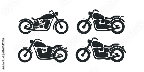 Four Silhouette Motorcycle Styles Collection
