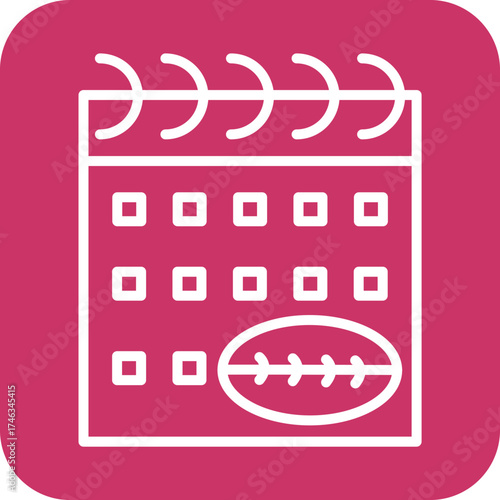 Rugby Match Date Icon Style