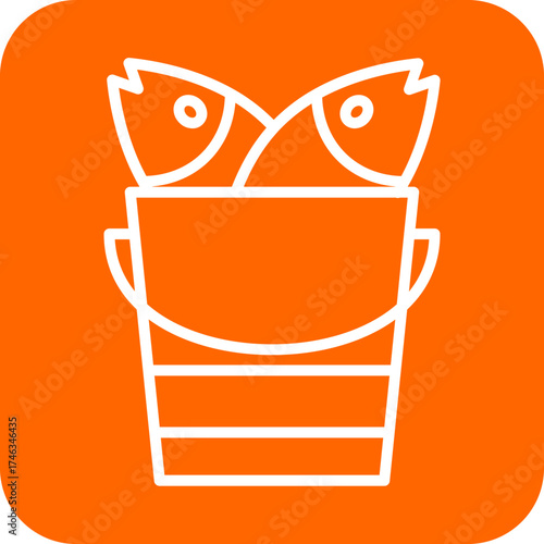 Fish Bucket Icon Style