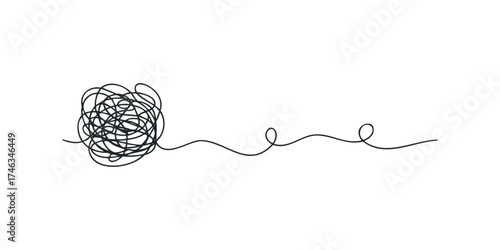 Tangled Line Unraveling Into Simplicity