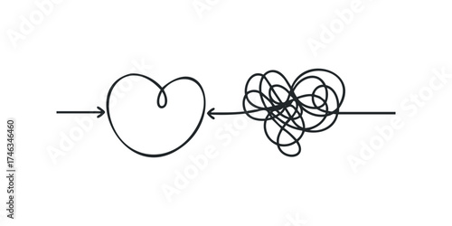 Tangled Heart Symbol Transformation Abstract Concept