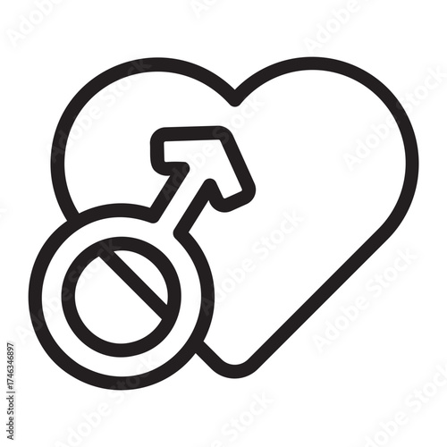 male gender line icon