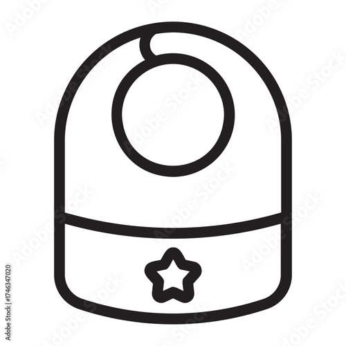 baby bib line icon