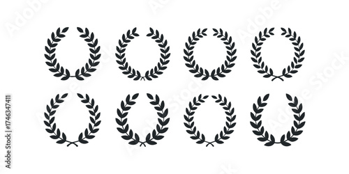 Collection of Eight Laurel Wreath Emblems