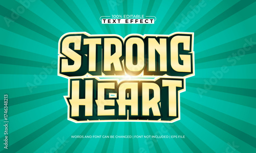 strong heart editable text effect