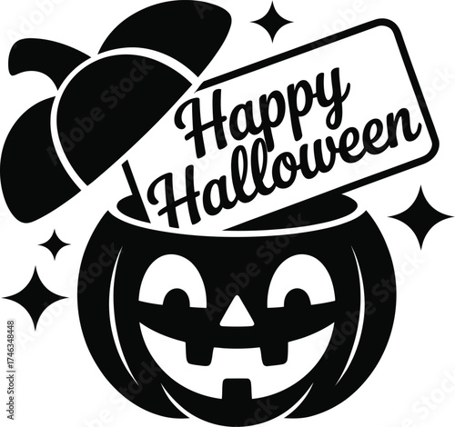 Vector art of happy halloween pumpkin,