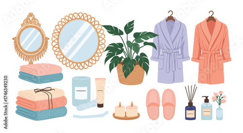 Cozy bathroom essentials for a relaxing spa experience at home.
