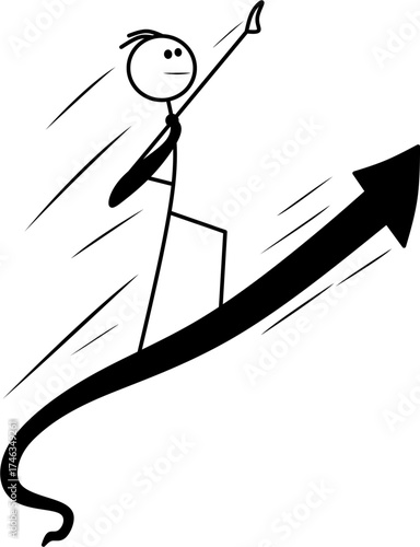 stick man is showing the direction of flight