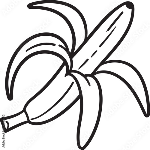 Banana Skin Silhouette | Black Vector Illustration Artwork