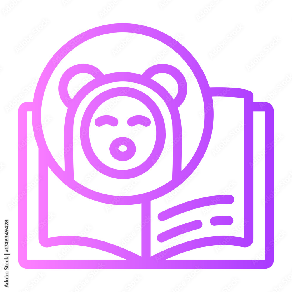 Fototapeta premium baby book gradient icon