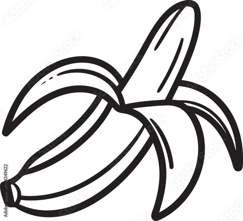 Banana Skin Silhouette | Black Vector Illustration Artwork
