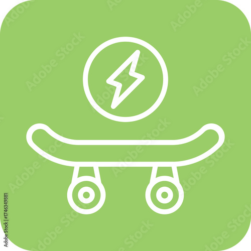 Electric Skateboard Icon Style