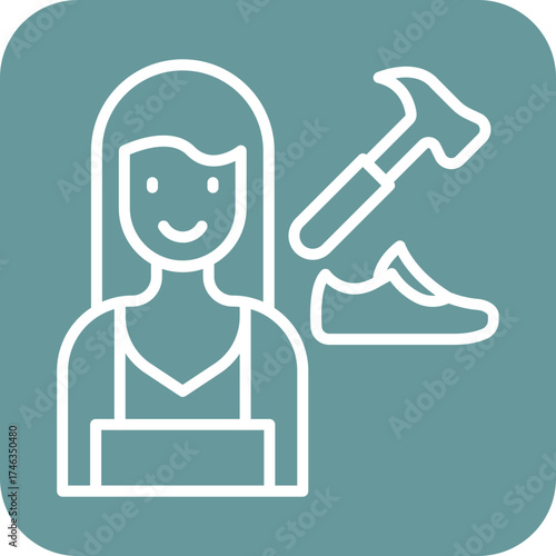 Shoe Maker Lady Icon Style