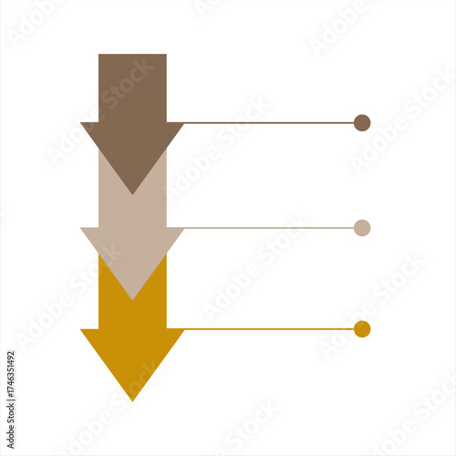 Vertical infographic with layered arrows and text placeholders, perfect for hierarchy or step-by-step process visualization.