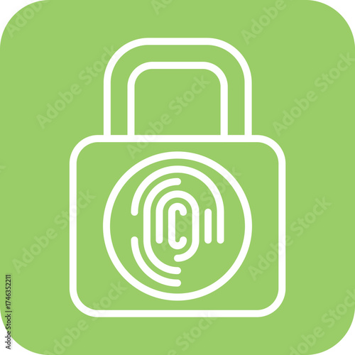 Biometric Padlock Icon Style