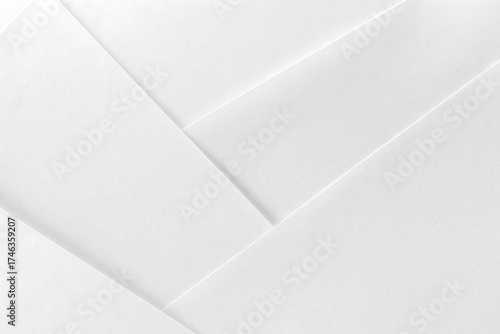 Overlapping White Paper Sheets with Subtle Shadows and Clean Geometric Lines background isolated on a transparent background