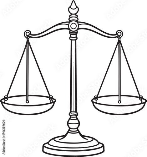 Antique Measuring Scale | Black Vector Silhouette Illustration