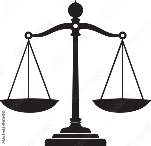 Antique Measuring Scale | Black Vector Silhouette Illustration