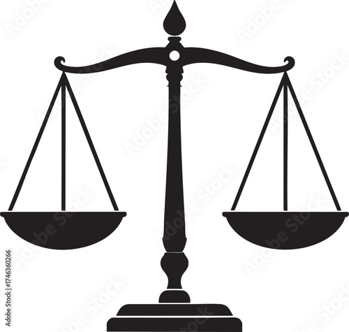 Antique Measuring Scale | Black Vector Silhouette Illustration