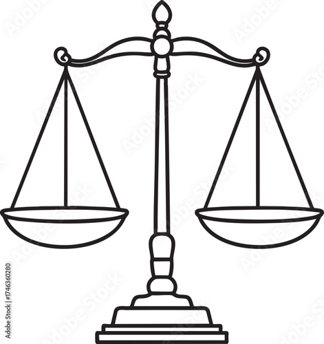 Antique Measuring Scale | Black Vector Silhouette Illustration