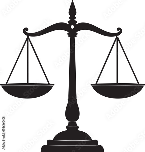 Antique Measuring Scale | Black Vector Silhouette Illustration