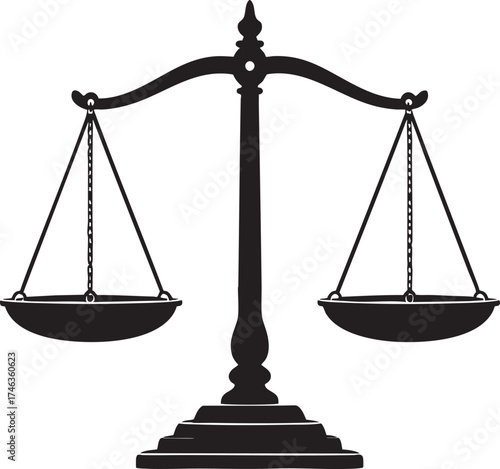 Antique Measuring Scale | Black Vector Silhouette Illustration