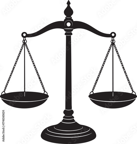 Antique Measuring Scale | Black Vector Silhouette Illustration