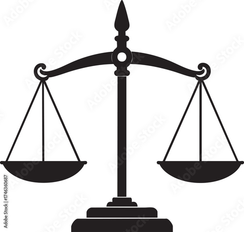 Antique Measuring Scale | Black Vector Silhouette Illustration
