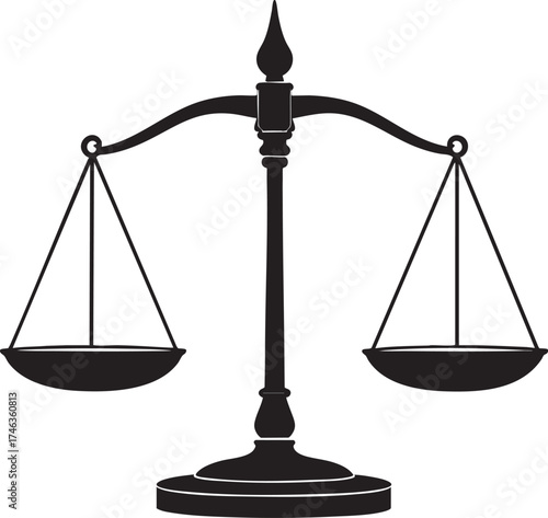 Antique Measuring Scale | Black Vector Silhouette Illustration