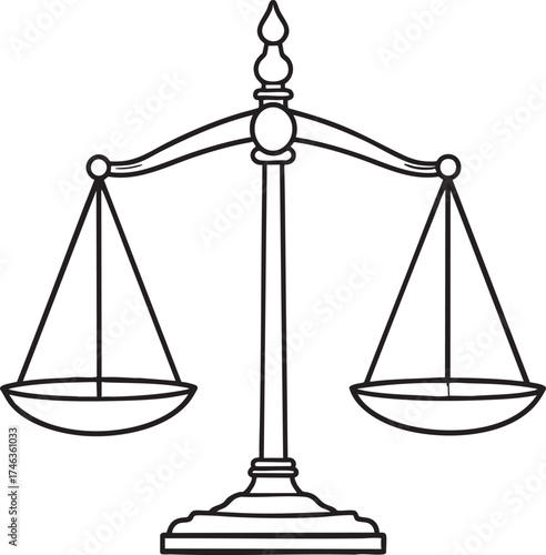 Antique Measuring Scale | Black Vector Silhouette Illustration