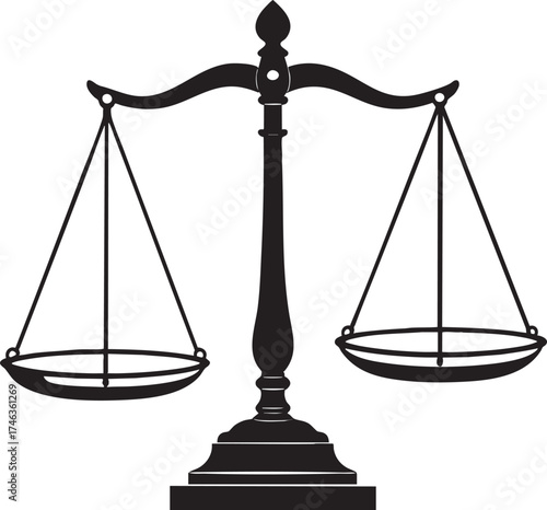 Antique Measuring Scale | Black Vector Silhouette Illustration