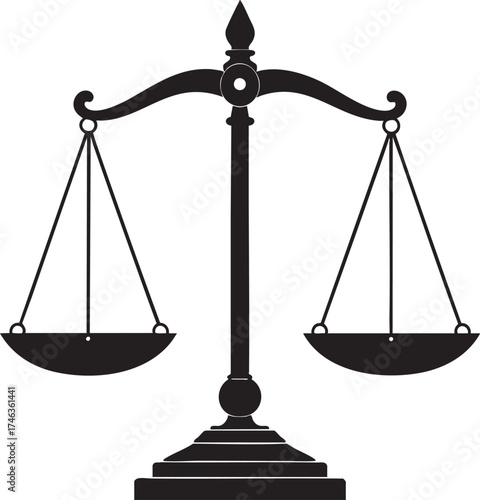 Antique Measuring Scale | Black Vector Silhouette Illustration