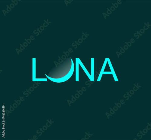 Modern glowing LUNA logo with futuristic vibe. Great for tech brands, startups, creative studios and digital identity.