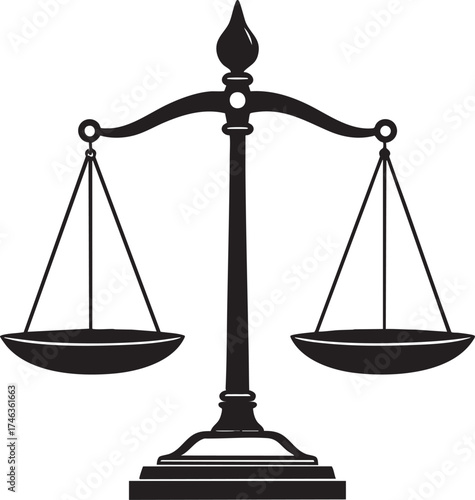 Antique Measuring Scale | Black Vector Silhouette Illustration