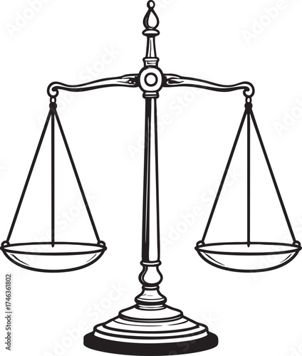Antique Measuring Scale | Black Vector Silhouette Illustration
