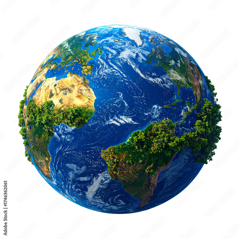 Fototapeta premium Earth isolated on transparent or white backgrounds