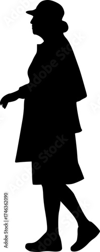 Design of elegant woman walking