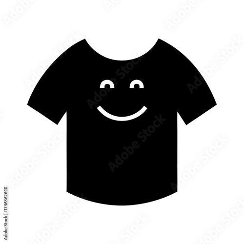 Smiley face pop art minimal design cheerful positive mood clean vector illustration with white background
