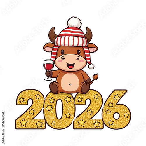 Cute Cartoon animal ox 2026 illustration drawing 