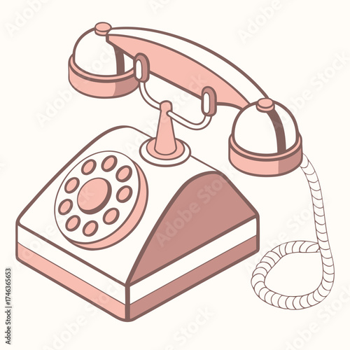 Vintage rotary telephone illustration
