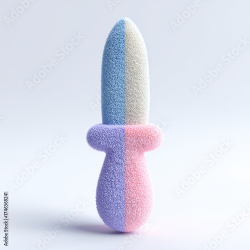 Abstract conceptual design of a soft baby soother in pastel colors