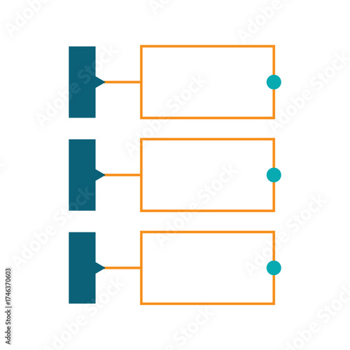 Minimalist hierarchical tree infographic with rectangular nodes, ideal for organizational charts, structure mapping, or project planning.