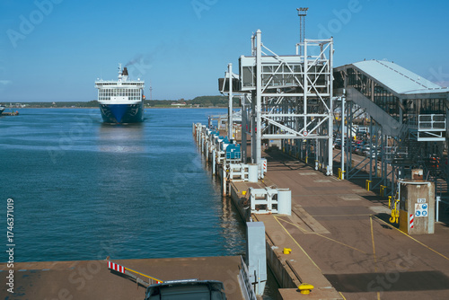 Cruise ship arriving at the port