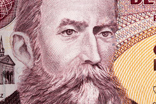 Rafael Nunez a closeup portrait from Colombian money