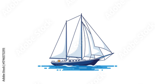 Elegant vintage sailing ship on calm water nautical transportation maritime adventure seascape