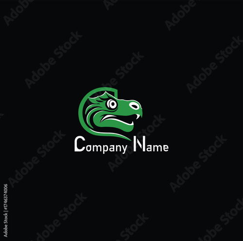 Unleash the primal power with our dynamic dinosaur head logo. Make your brand roar with strength and history.