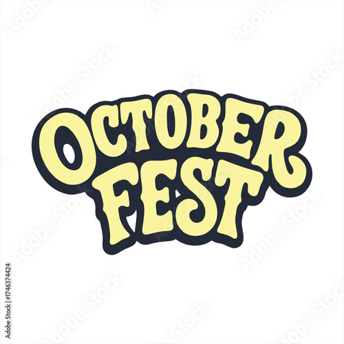 Octoberfest Retro Bubbly Text Graphic