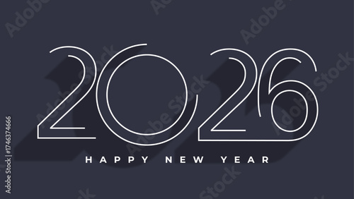 Happy New Year 2026 Greeting Card