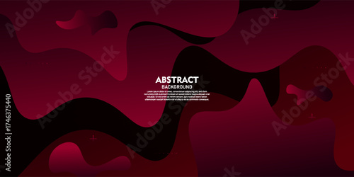 Abstract banner background with dark red wave fluid pattern on a colored background. Vector eps10