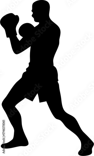 Kickboxing Silhouette Vector | Martial Arts Fighter SVG | Combat Sport Clipart